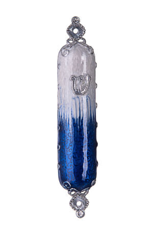 Edessa - Burgundy Silver Mezuzah Case — view 4 | Judaica Square Lakewood