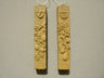 Sand Stone golden fig mezuzah case with sculpted fruit relief, paired case, on grey