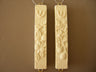 Ivory Coast stone fig mezuzah case with raised fruit and leaves, paired case, gold loops
