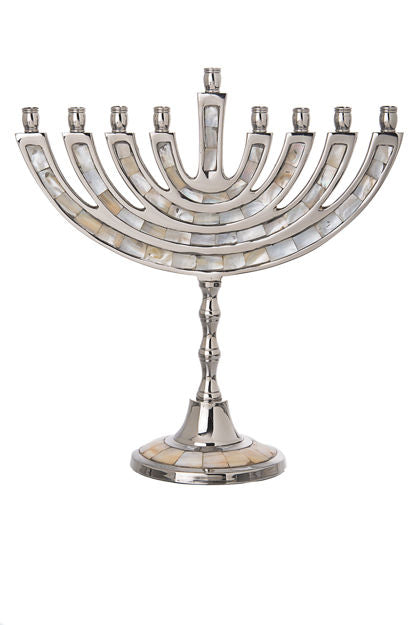 Mother of Pearl Menorah — alternate view | Judaica Square Lakewood