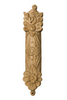 Cempaka wood mezuzah case, 6 inch, with carved shin, center rosette and blossom ends