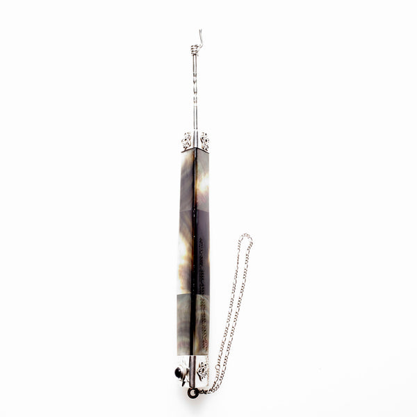 Yad Black Mussel Triangle and Sterling Silver | Judaica Square Lakewood
