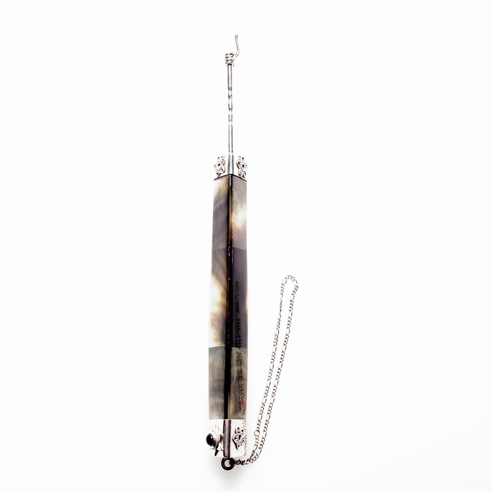 Yad Black Mussel Triangle and Sterling Silver | Judaica Square Lakewood