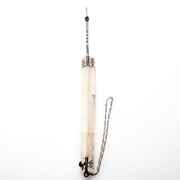 #HR-B523-M Yad Mother of Pearl Triangle and Sterling Silver — alternate view | Judaica Square Lakewood