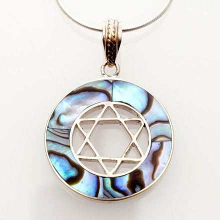 Abalone Round Sterling Silver Star