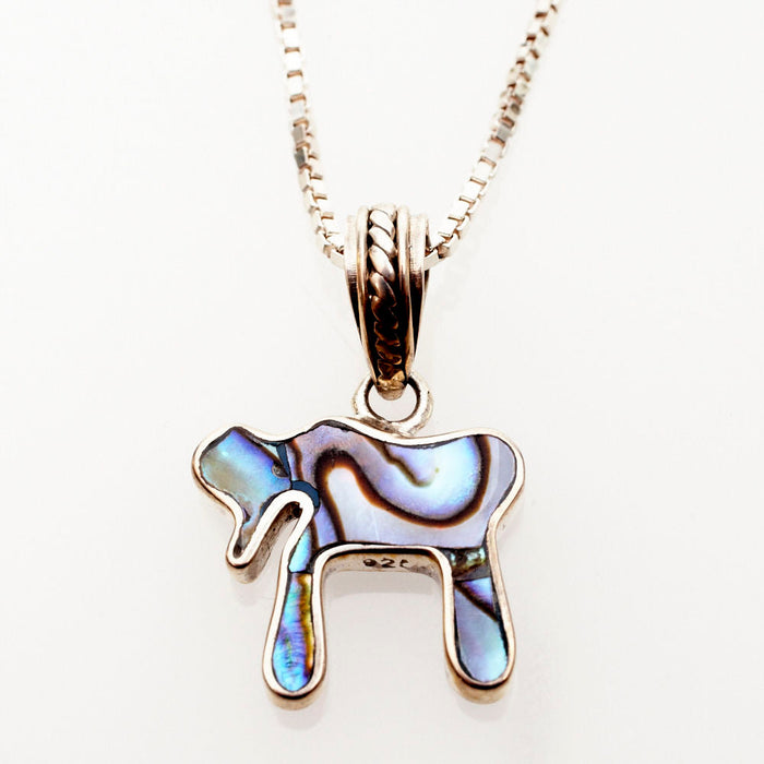 Abalone and Sterling Silver Mini Chai | Judaica Square Lakewood