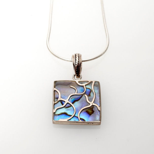 Abalone and Sterling Silver Tree of Life Pendant — alternate view | Judaica Square Lakewood