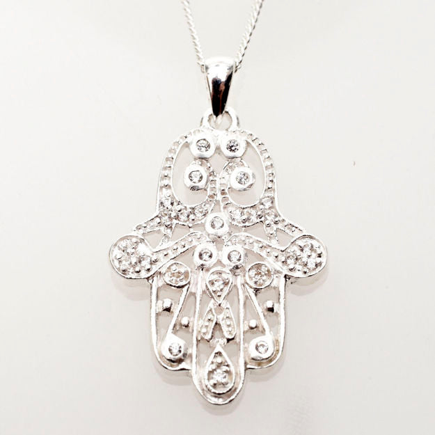 Parthenope Hamsa — alternate view | Judaica Square Lakewood
