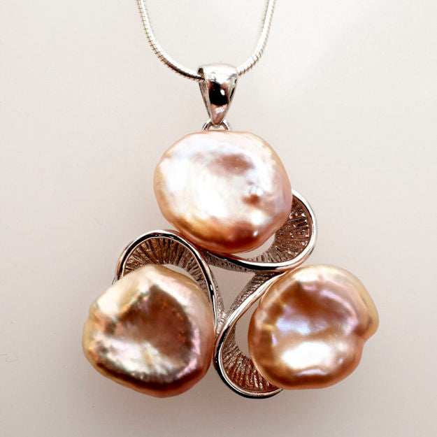 Keshi Trio Pendant — alternate view | Judaica Square Lakewood