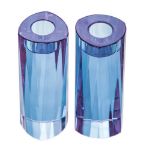 Lavender Crystal Candle sticks Candlesticks — detail | Judaica Square Lakewood