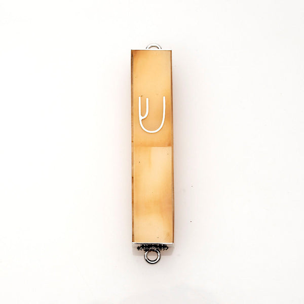 Golden Conch Shell Mini Sterling Silver Mezuzah Case | Judaica Square Lakewood