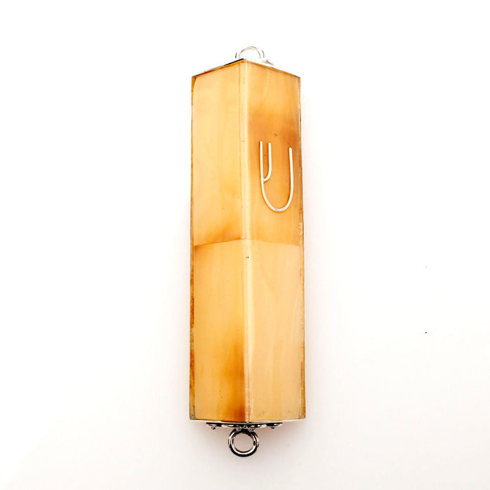#HR-B533-GC Golden Conch Shell rectangular Sterling Silver Mezuzah Case | Judaica Square Lakewood