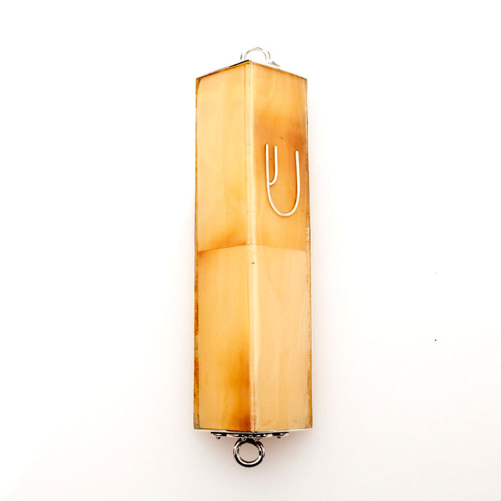 #HR-B533-GC Golden Conch Shell rectangular Sterling Silver Mezuzah Case