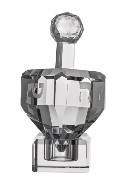 Dreidel Crystal with stand — alternate view | Judaica Square Lakewood