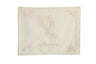 Cream cotton Afikomen bag with embroidered jar motif, corner scrolls and the word afikomen