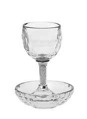 #1137 Kiddush Cup Crystal with tray
