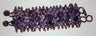 Wide amethyst bracelet in layered lavender stones with purple beaded button closures