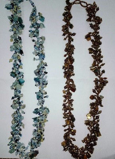 Gemstone Glass Bead Necklace — alternate view | Judaica Square Lakewood