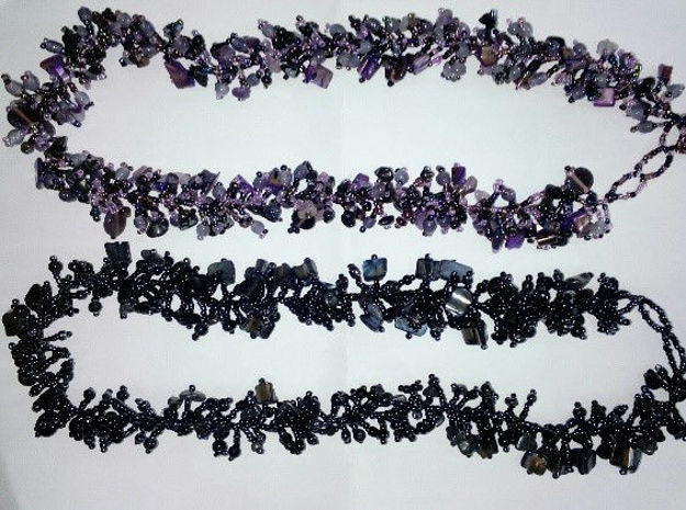 Gemstone Glass Bead Necklace — alternate view | Judaica Square Lakewood