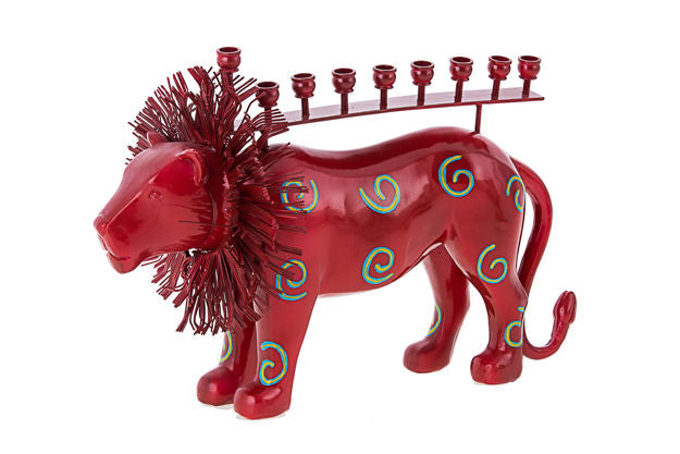 Lion Menorah — alternate view | Judaica Square Lakewood
