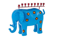 Star of David Jeweled Blue Candlestick