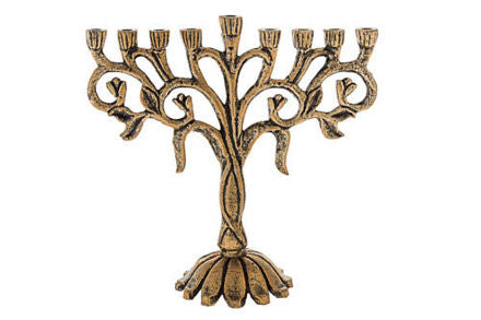 Gold Metal Menorah — view 6 | Judaica Square Lakewood