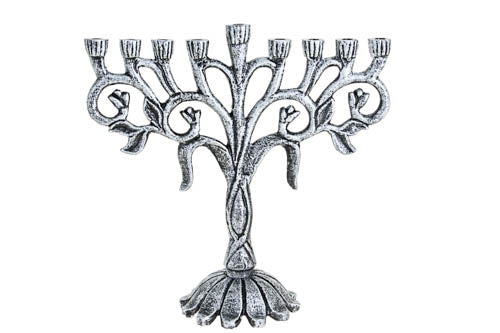 Menorah Tulip Silver | Judaica Square Lakewood