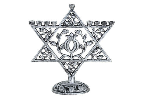 Menorah Star Silver | Judaica Square Lakewood