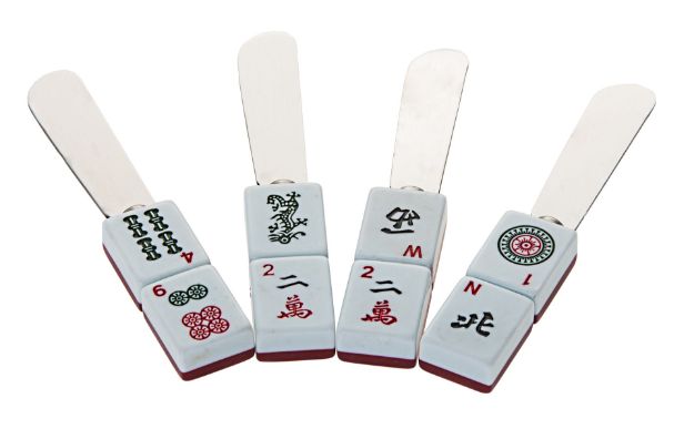 Mah Jongg Cheese Spreaders — alternate view | Judaica Square Lakewood