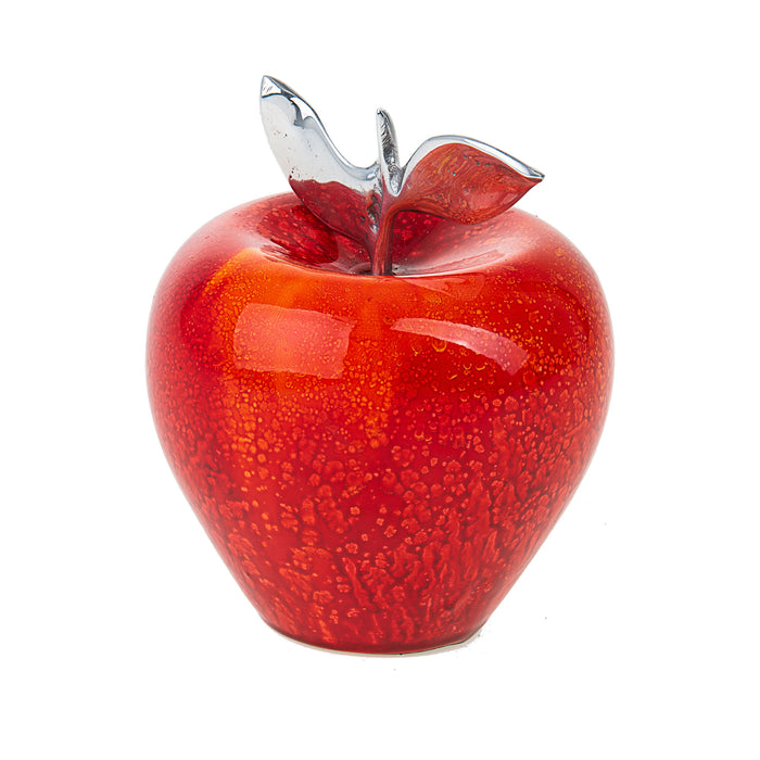 Apple Decorative Red/Orange Glazed Honey Dish | Judaica Square Lakewood