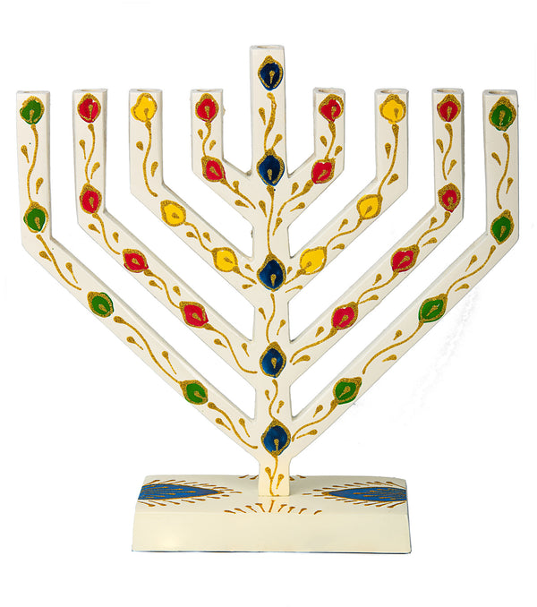 V shaped colored menorah | Judaica Square Lakewood