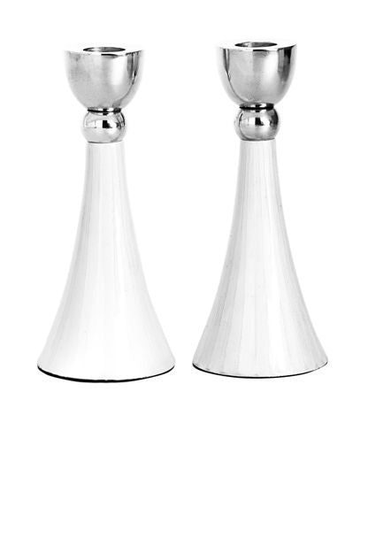 White Metal Candlesticks