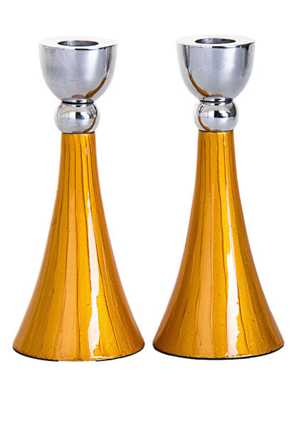Candle stick Gold Candlesticks — alternate view | Judaica Square Lakewood
