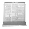 Clear Lucite bencher holder on a silver-tone base displaying a Hebrew Birkat Hamazon card
