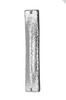 Narrow mezuzah case with a hammered silver surface running its full length