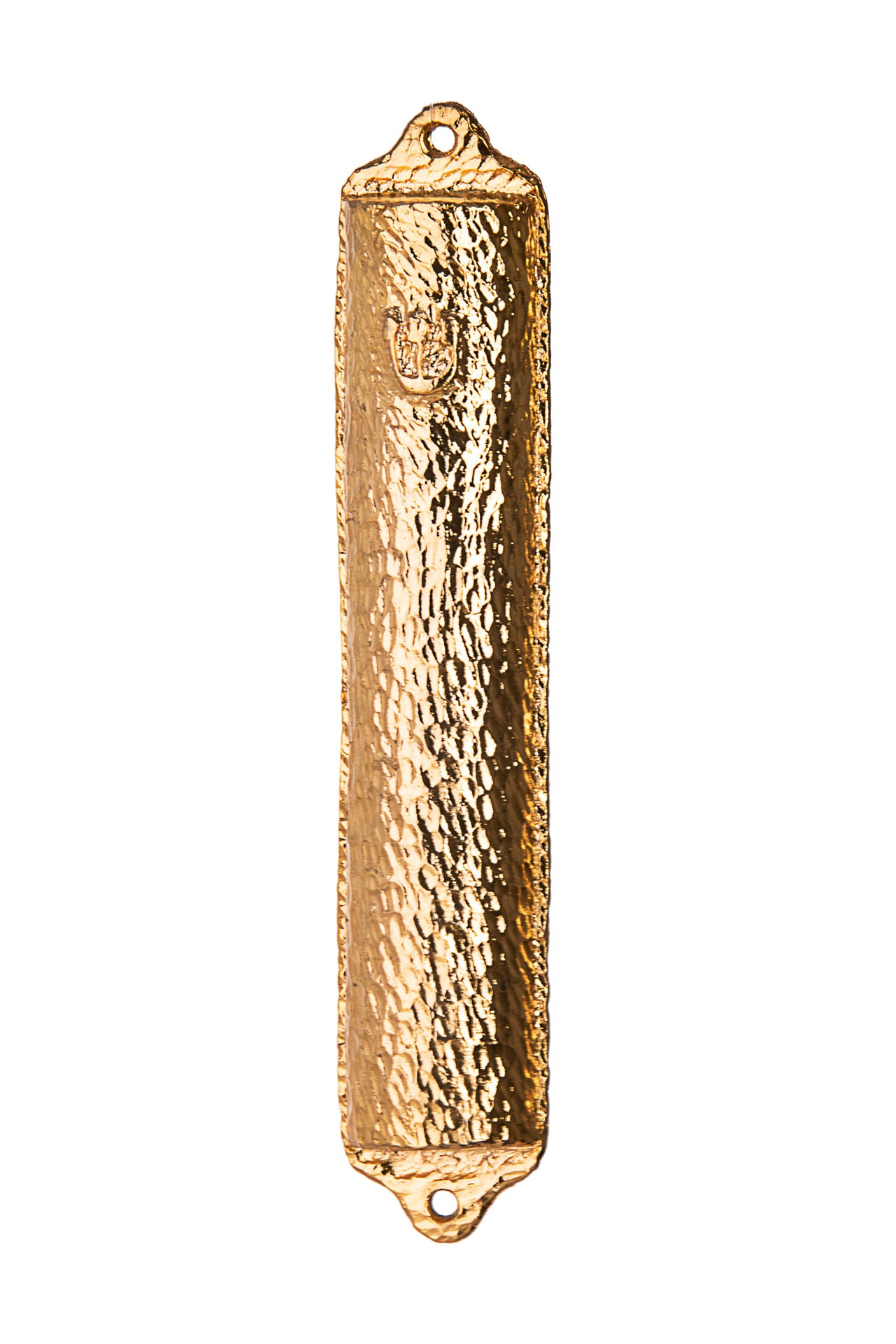 Hammered Gold Mezuzah Case | Judaica Square Lakewood