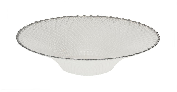 Round Bowl White with Grey | Judaica Square Lakewood