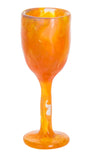 Resin Kiddush goblet in swirled orange and yellow Molten Sunrise tones