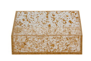 Napkin Holder Gold Flakes Lucite | Judaica Square Lakewood