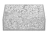 Low square clear Lucite napkin holder speckled throughout with silver flakes