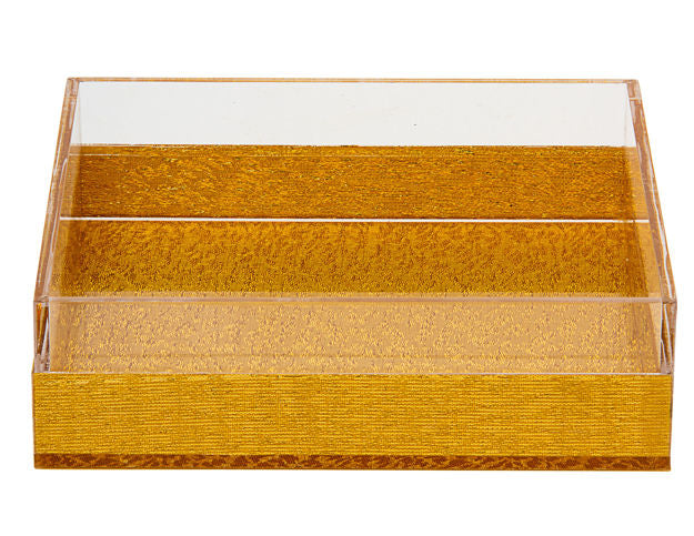 Napkin Holder Gold Lucite — alternate view | Judaica Square Lakewood