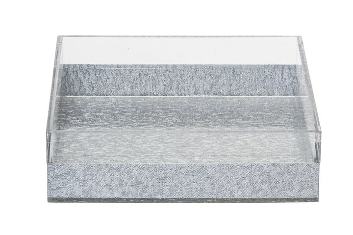 Napkin Holder Silver Lucite