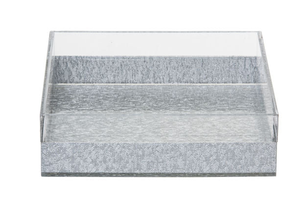 Napkin Holder Silver Lucite — alternate view | Judaica Square Lakewood