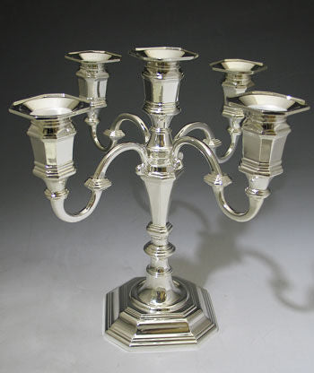 Candelabra Silver Plated 5 Branches | Judaica Square Lakewood