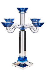 #16442-B Candelabra Crystal  5 Branches with blue accents