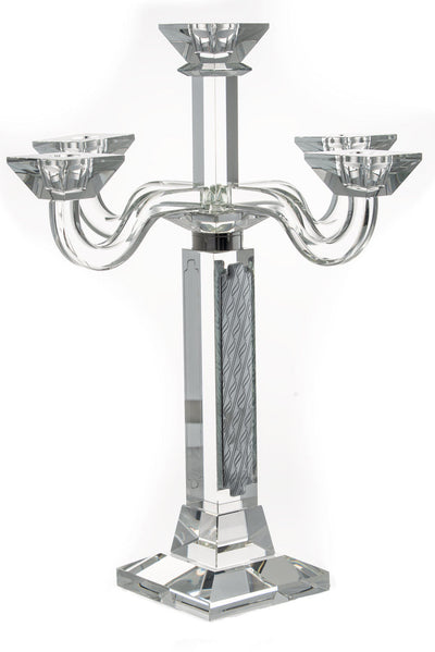 Candelabra Crystal and Sterling Silver 5 Branches