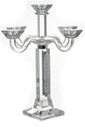 17-inch crystal and sterling silver 5-branch candelabra