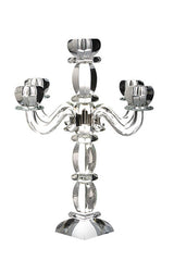#16191 Candelabra Clear Crystal and Silver 5 Branches