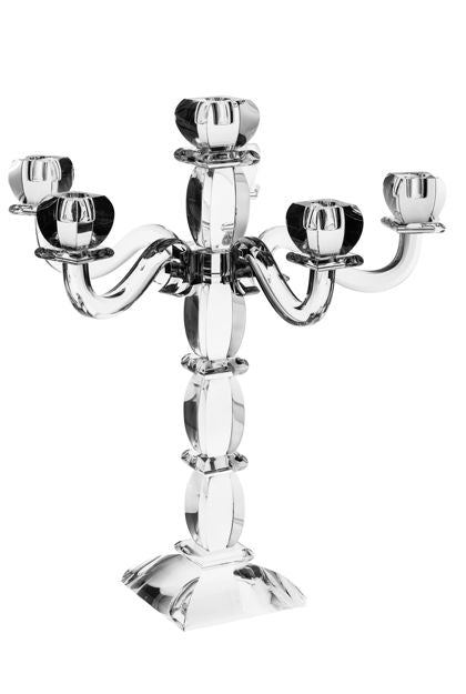 Candelabra Crystal Silver 6 Branches — alternate view | Judaica Square Lakewood