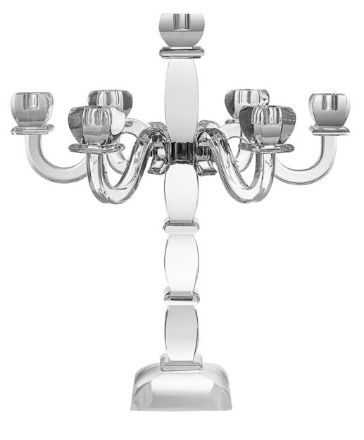 Candelabra Crystal 7 Branches — alternate view | Judaica Square Lakewood
